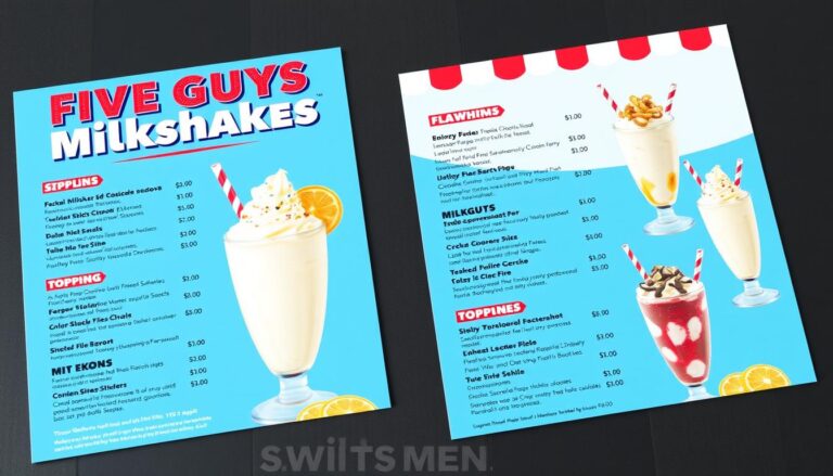 Five Guys Milkshake Menu