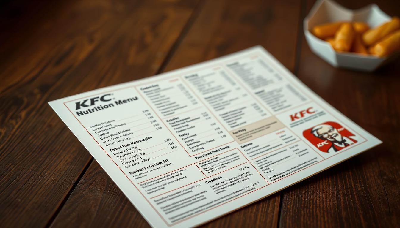 KFC Nutrition Menu